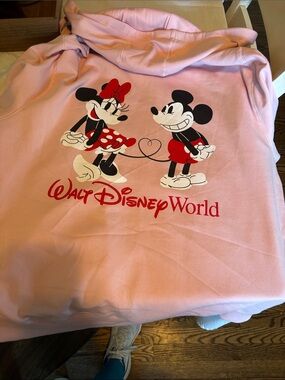 Official Park Merch: Disney Pink Minnie & Mickey zip up Hoodie